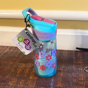 Contigo Kids Water Bottle with Floral Design - Blue and Pink